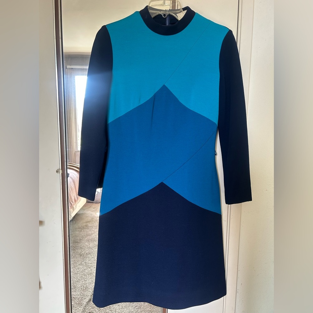 Hanro Teal and Navy Long Sleeve Dress